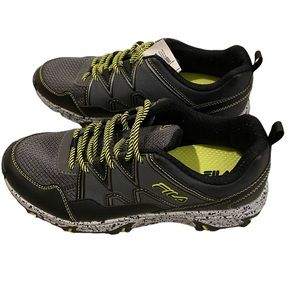 NWT FILA sneakers black and neon green size 6